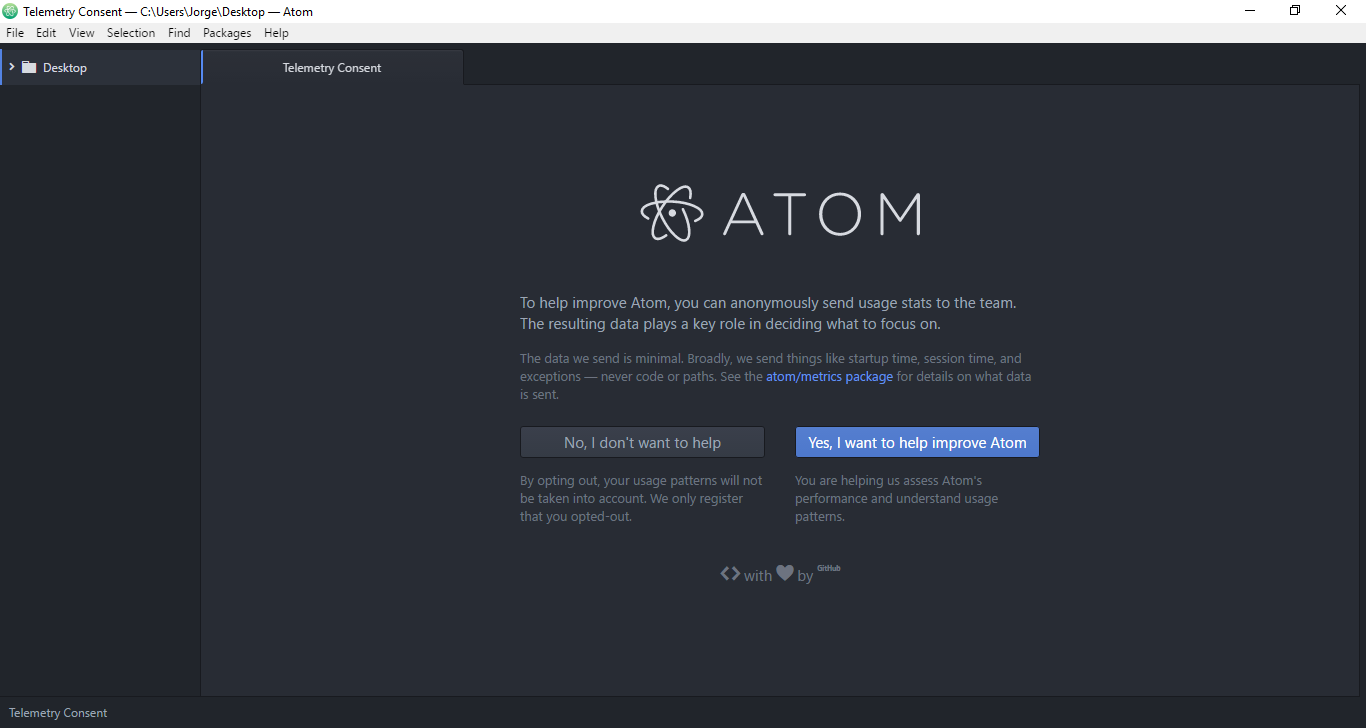 Entorno de Atom