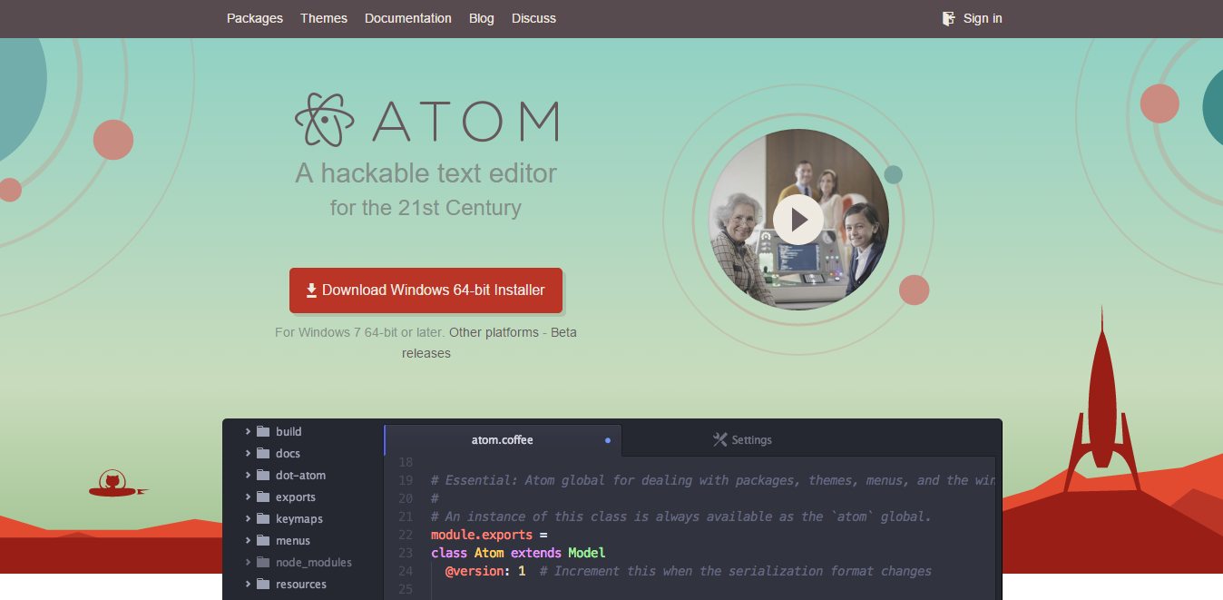 Página principal de Atom